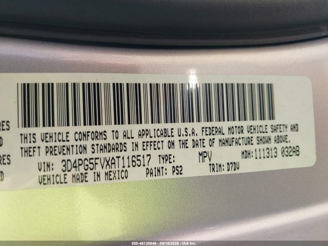 Продажа на аукционе авто 2010 Dodge Journey Sxt, vin: 3D4PG5FVXAT116517, номер лота: 46130946