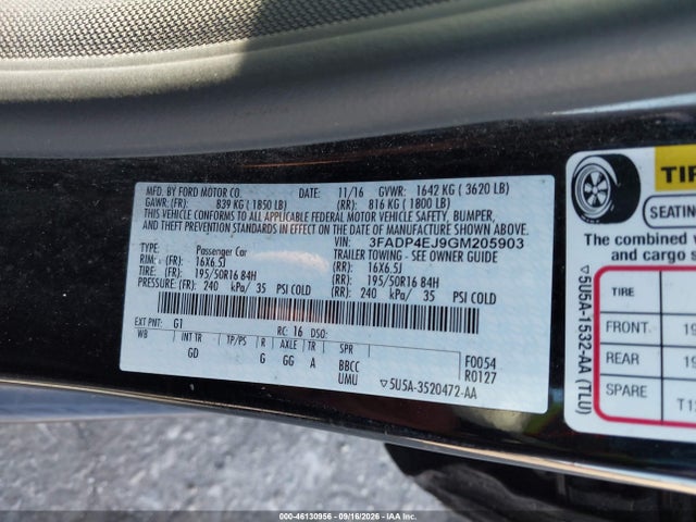 Ford FIESTA SE 2016 3FADP4EJ9GM205903 Image 9