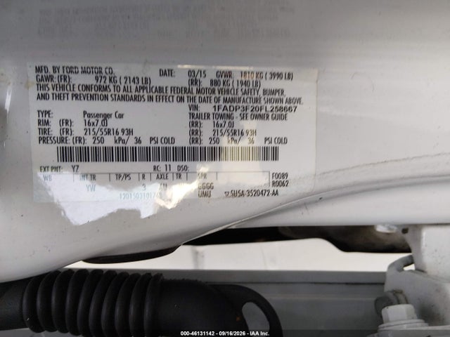2015 Ford Focus Se მანქანა იყიდება აუქციონზე, vin: 1FADP3F20FL258667, აუქციონის ნომერი: 46131142