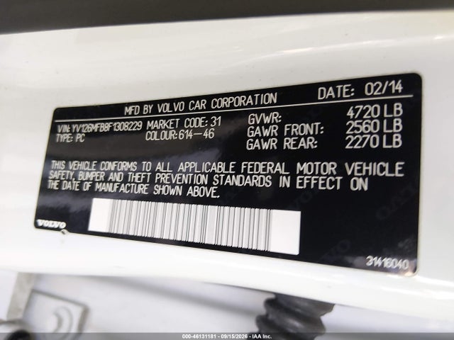 Auction sale of the 2015 Volvo S60 T5 Premier, vin: YV126MFB8F1308229, lot number: 46131181