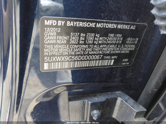 Aukcja sprzedaży 2013 Bmw X3 Xdrive28i, vin: 5UXWX9C56D0D00067, numer aukcji: 46131254