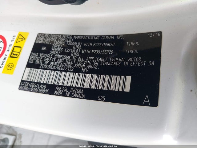 Aukcja sprzedaży 2017 Lexus Rx 350, vin: 2T2BZMCA2HC072132, numer aukcji: 46131259