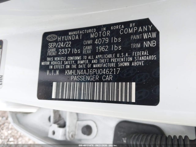 46131478 :رقم المزاد ، KMHLN4AJ6PU046217 vin ، 2023 Hyundai Elantra Hybrid Limited مزاد بيع