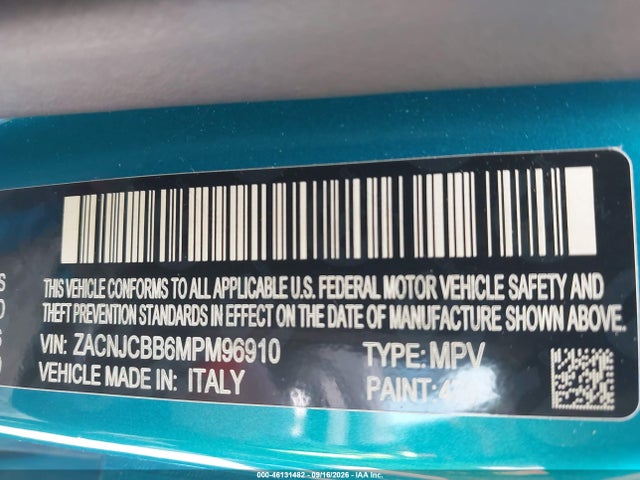Aukcja sprzedaży 2021 Jeep Renegade Latitude Fwd, vin: ZACNJCBB6MPM96910, numer aukcji: 46131482