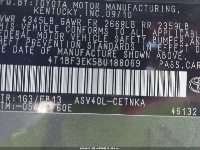 Aukcja sprzedaży 2011 Toyota Camry Le, vin: 4T1BF3EK5BU188069, numer aukcji: 46131526