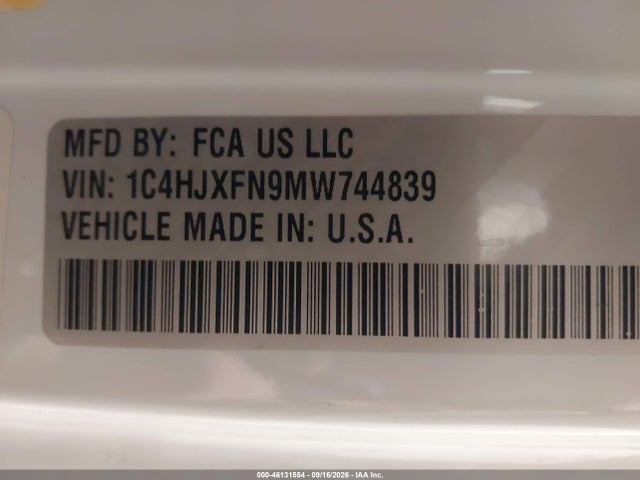 Auction sale of the 2021 Jeep Wrangler Unlimited Rubicon 4x4, vin: 1C4HJXFN9MW744839, lot number: 46131554