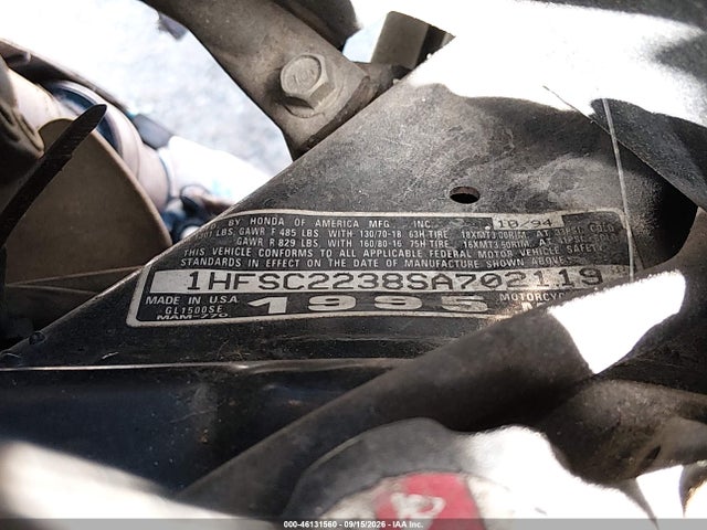 Продажа на аукционе авто 1995 Honda Gl1500 Se12, vin: 1HFSC2238SA702119, номер лота: 46131560