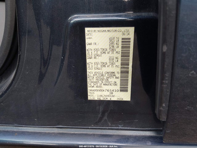 Продажа на аукционе авто 2014 Nissan Frontier Sv, vin: 1N6AD0EV0EN765410, номер лота: 46131576