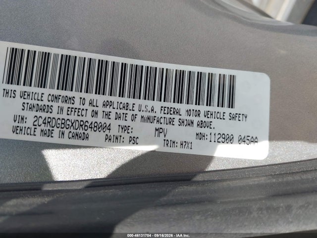 Aukcja sprzedaży 2013 Dodge Grand Caravan Se, vin: 2C4RDGBGXDR648004, numer aukcji: 46131704