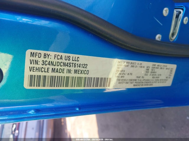 Aukcja sprzedaży 2025 Jeep Compass Limited 4x4, vin: 3C4NJDCN4ST614122, numer aukcji: 46131764