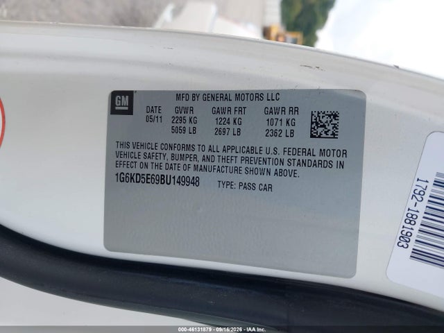 Aukcja sprzedaży 2011 Cadillac Dts Luxury Collection, vin: 1G6KD5E69BU149948, numer aukcji: 46131879