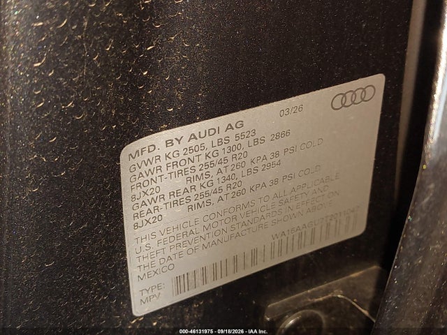 Audi Q5 2026 WA15AAGU7T2011047 Image 9