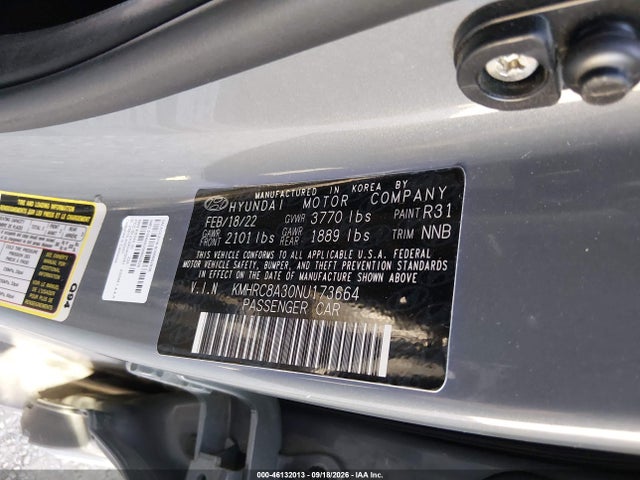 46132013 :رقم المزاد ، KMHRC8A30NU173664 vin ، 2022 Hyundai Venue Limited مزاد بيع