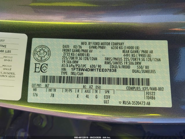 Продажа на аукционе авто 2026 Ford F-450 Platinum, vin: 1FT8W4DM1TEE07838, номер лота: 46132019