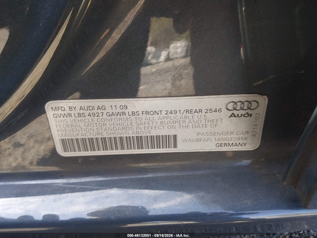 Продаж на аукціоні авто 2010 Audi A4 2.0t Premium, vin: WAUBFAFL1AN032956, номер лоту: 46132051