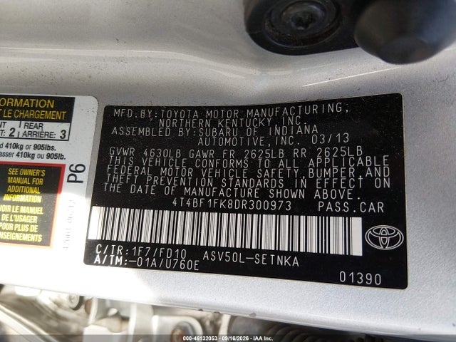 Продаж на аукціоні авто 2013 Toyota Camry Le, vin: 4T4BF1FK8DR300973, номер лоту: 46132053