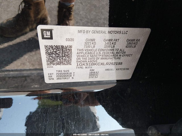 Продаж на аукціоні авто 2020 Gmc Yukon 2wd Slt, vin: 1GKS1BKCXLR292155, номер лоту: 46132055