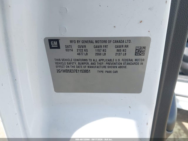 2G1WD5E37E1153851 Chevrolet IMPALA LIMITED POLICE