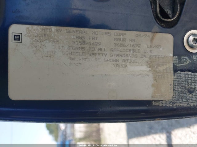 1994 Chevrolet Gmt-400 C1500 მანქანა იყიდება აუქციონზე, vin: 1GCEC14Z7RZ228002, აუქციონის ნომერი: 46132116