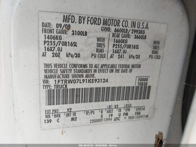 Продаж на аукціоні авто 2001 Ford F-150 Harley-davidson Edition/king Ranch Edition/lariat/xlt, vin: 1FTRW07L91KE93124, номер лоту: 46132122
