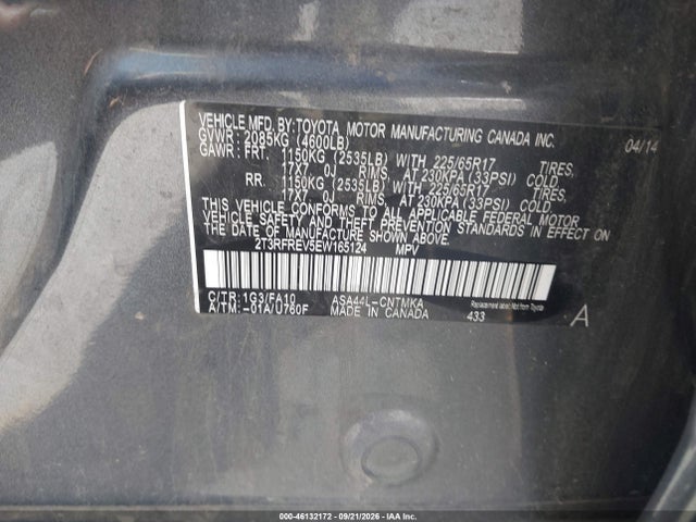 Toyota Rav4 Xle 2014 2T3RFREV5EW165124 Image 9