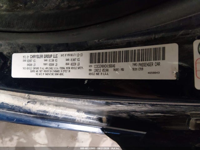 46132503 :رقم المزاد ، 1C3CDZABXEN196646 vin ، 2014 Dodge Avenger Se مزاد بيع