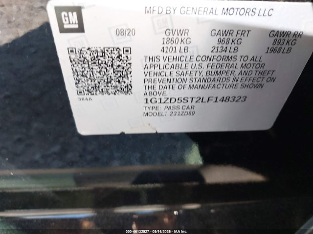 Aukcja sprzedaży 2020 Chevrolet Malibu Fwd Lt, vin: 1G1ZD5ST2LF148323, numer aukcji: 46132527