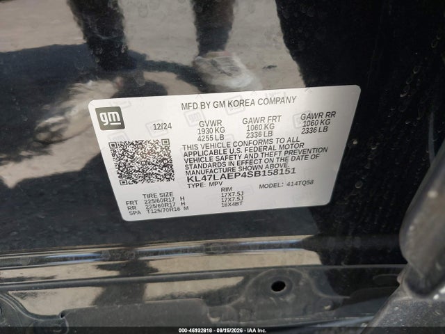 46132618 :رقم المزاد ، KL47LAEP4SB158151 vin ، 2025 Buick Envista Preferred Fwd مزاد بيع