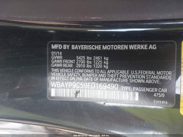 Aukcja sprzedaży 2014 Bmw 650i, vin: WBAYP9C59ED169490, numer aukcji: 46132732