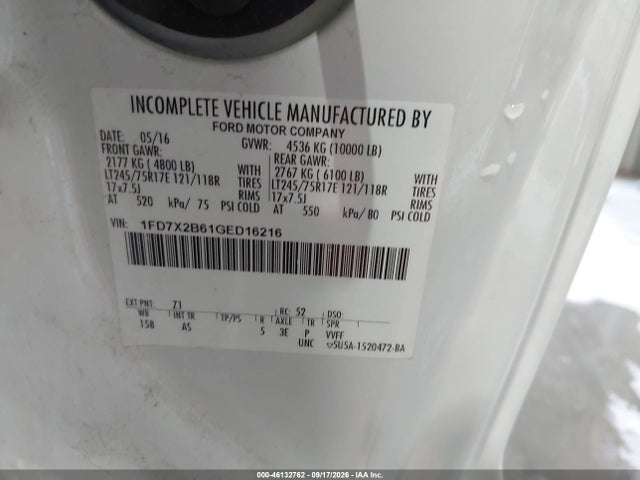 Продажа на аукционе авто 2016 Ford F-250 Xl, vin: 1FD7X2B61GED16216, номер лота: 46132762