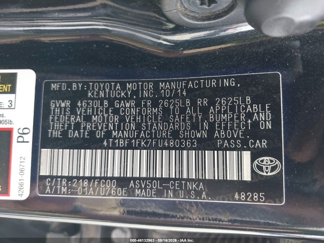 Продаж на аукціоні авто 2015 Toyota Camry Le, vin: 4T1BF1FK7FU480363, номер лоту: 46132963