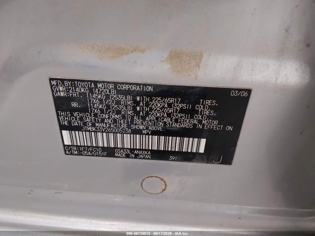 46133012 :رقم المزاد ، JTMBK33V265005238 vin ، 2006 Toyota Rav4 Base V6 مزاد بيع