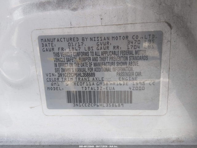 Продаж на аукціоні авто 2017 Nissan Versa Note Sv, vin: 3N1CE2CP6HL358689, номер лоту: 46133049