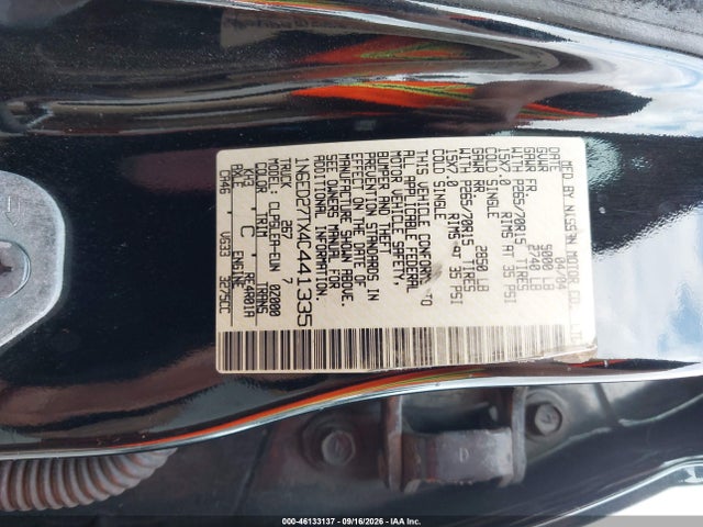 46133137 :رقم المزاد ، 1N6ED27TX4C441335 vin ، 2004 Nissan Frontier Xe-v6 مزاد بيع