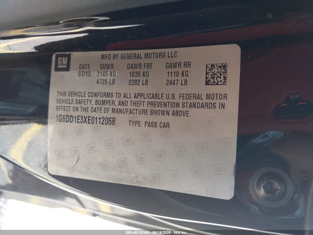 Aukcja sprzedaży 2014 Cadillac Cts Premium, vin: 1G6DD1E3XE0112068, numer aukcji: 46133165