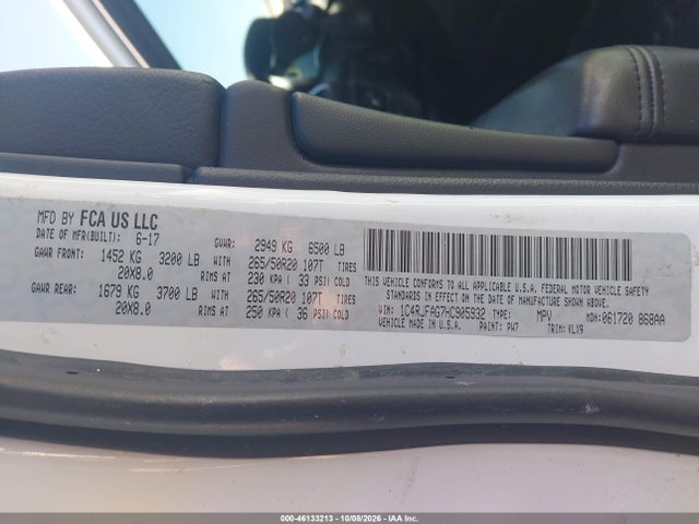 Продаж на аукціоні авто 2017 Jeep Grand Cherokee Altitude, vin: 1C4RJFAG7HC905932, номер лоту: 46133213