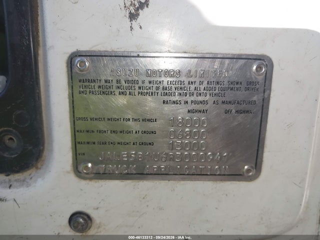 1994 Isuzu Nrr მანქანა იყიდება აუქციონზე, vin: JALE5B1U6R3000941, აუქციონის ნომერი: 46133312
