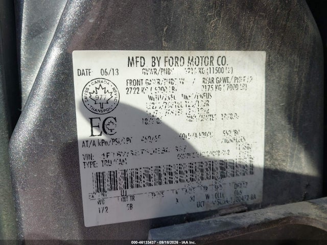 Auction sale of the 2013 Ford Super Duty F-350 Srw Lariat, vin: 1FT8W3BT6DEB67367, lot number: 46133437