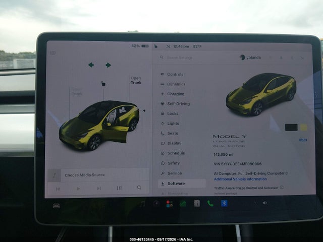 2021 Tesla Model Y Long Range Dual Motor All-wheel Drive მანქანა იყიდება აუქციონზე, vin: 5YJYGDEE4MF080906, აუქციონის ნომერი: 46133445