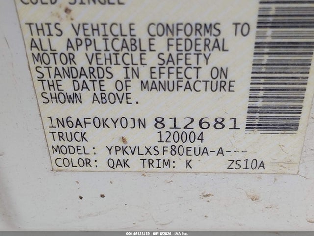 Продаж на аукціоні авто 2018 Nissan Nv Cargo Nv2500 Hd Sv V8, vin: 1N6AF0KY0JN812681, номер лоту: 46133459