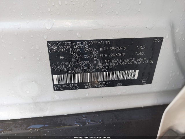 46133495 :رقم المزاد ، JTMB6RFV8SD156491 vin ، 2025 Toyota Rav4 Hybrid Xle Premium مزاد بيع
