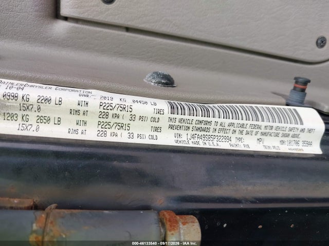 Продаж на аукціоні авто 2005 Jeep Wrangler Sport, vin: 1J4FA49S85P322994, номер лоту: 46133540
