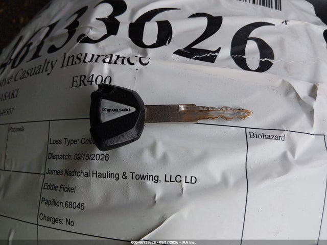 Продаж на аукціоні авто 2019 Kawasaki Er400 D, vin: JKAERKD11KDA49307, номер лоту: 46133626
