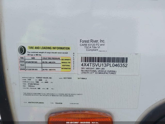 Forest River Surveyor 2023 4X4TSVU13PL046352 Image 9