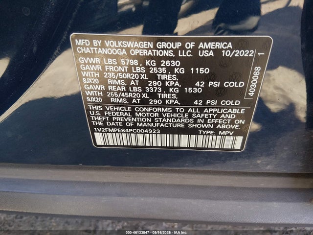 Продажа на аукционе авто 2023 Volkswagen Id.4 Pro S/pro S Plus, vin: 1V2FMPE84PC004923, номер лота: 46133847