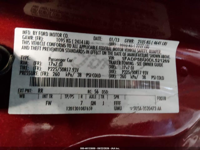 Продаж на аукціоні авто 2013 Ford C-max Hybrid Sel, vin: 1FADP5BU0DL521269, номер лоту: 46133889