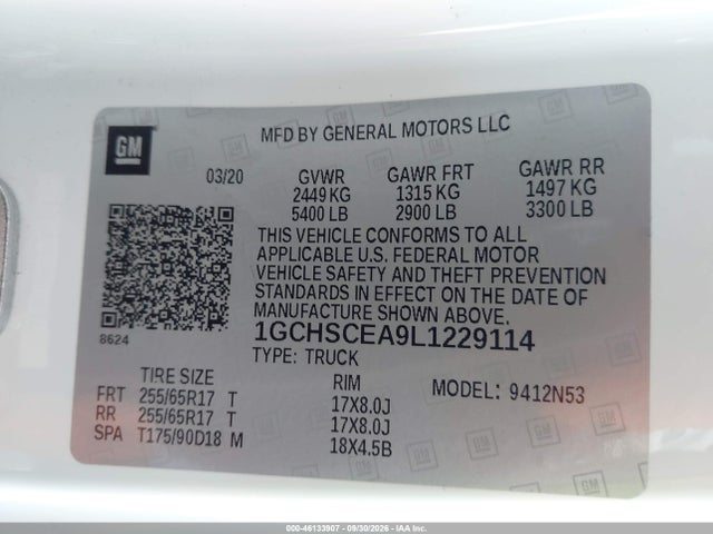 1GCHSCEA9L1229114 Chevrolet Colorado 2wd Long Box Lt