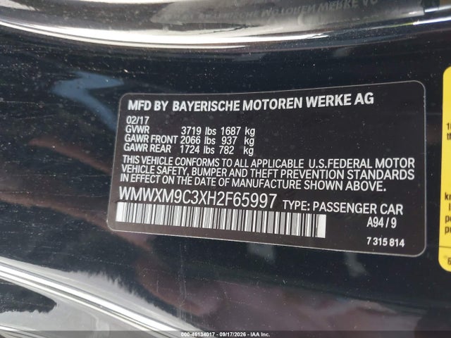 Продаж на аукціоні авто 2017 Mini Hardtop John Cooper Works, vin: WMWXM9C3XH2F65997, номер лоту: 46134017