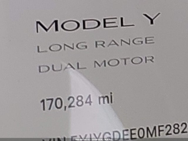5YJYGDEE0MF282545 Tesla Model Y Long Range Dual Motor All-wheel Drive