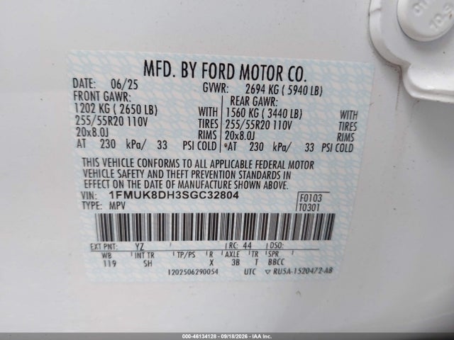 Продаж на аукціоні авто 2025 Ford Explorer Active, vin: 1FMUK8DH3SGC32804, номер лоту: 46134128